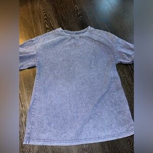 Dark Blue Navy Acid Wash T-Shirt Large